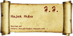 Hajek Huba névjegykártya